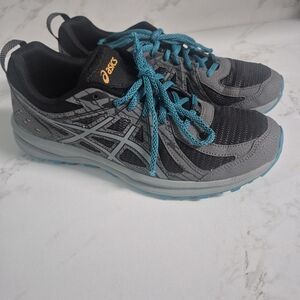 ASICS Women's Gray & Teal Athletic Running Shoes